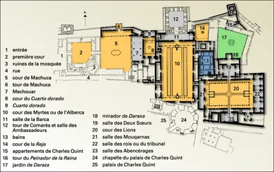 Plan de l’Alhambra de Grenade, Espagne - crédits : Encyclopædia Universalis France