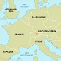 Liechtenstein : carte de situation - crédits : Encyclopædia Universalis France