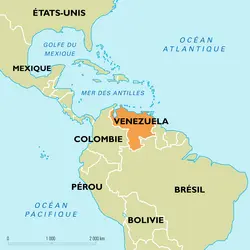 Venezuela : carte de situation - crédits : Encyclopædia Universalis France