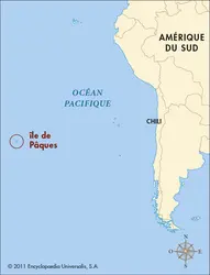 Île de Pâques : carte de situation - crédits : © Encyclopædia Universalis France