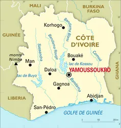 Côte d'Ivoire : carte générale - crédits : Encyclopædia Universalis France