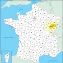 Haute-Saône : carte de situation - crédits : © Encyclopædia Universalis France