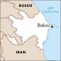 Bakou : carte de situation - crédits : © Encyclopædia Universalis France