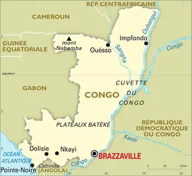 Congo (République du) : carte générale - crédits : Encyclopædia Universalis France