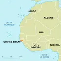 Guinée-Bissau : carte de situation - crédits : Encyclopædia Universalis France