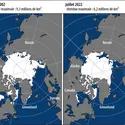 Diminution de la banquise en Arctique - crédits : © National Snow and Ice data center, University of Colorado Boulder