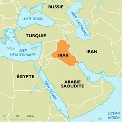 Irak : carte de situation - crédits : Encyclopædia Universalis France