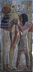Déesse Hathor et Séti I<sup>er</sup>, Égypte - crédits :  Bridgeman Images 