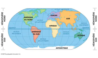 Les 2 hémisphères de la Terre - crédits : © Encyclopædia Universalis France