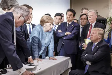 Angela Merkel face à Donald Trump - crédits : © Jesco Denzel/ picture alliance/ DPA/ Photononstop