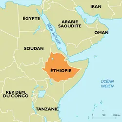 Éthiopie : carte de situation - crédits : Encyclopædia Universalis France