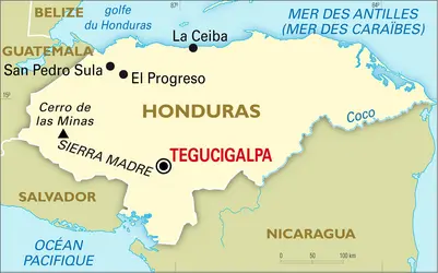Honduras : carte générale - crédits : Encyclopædia Universalis France