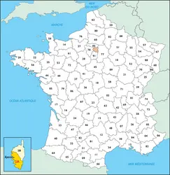 Corse-du-Sud : carte de situation - crédits : © Encyclopædia Universalis France