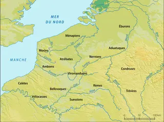 Peuplement du nord de la Gaule - crédits : © Encyclopædia Universalis France