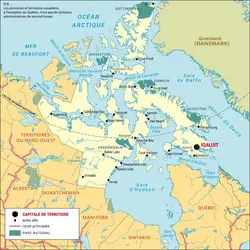 Nunavut : carte administrative - crédits : Encyclopædia Universalis France