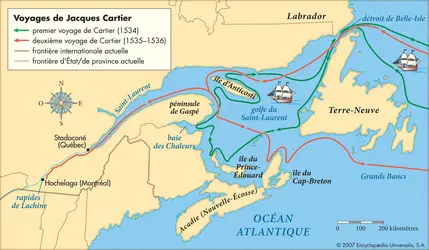 Voyages de Jacques Cartier - crédits : © Encyclopædia Universalis France