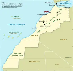 Maroc : carte générale - crédits : Encyclopædia Universalis France