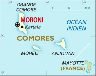 Comores : carte générale - crédits : Encyclopædia Universalis France