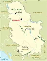Serbie : carte générale - crédits : Encyclopædia Universalis France