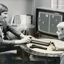 <em>Pong</em>, un des premiers jeux vidéo - crédits : © Manchester Daily  Expresse/ SSPL/ Getty Images