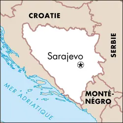 Sarajevo : carte de situation - crédits : © Encyclopædia Universalis France