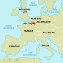 Belgique : carte de situation - crédits : Encyclopædia Universalis France