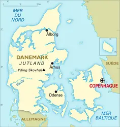 Danemark : carte générale - crédits : Encyclopædia Universalis France