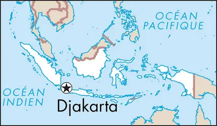 Djakarta : carte de situation - crédits : © Encyclopædia Universalis France