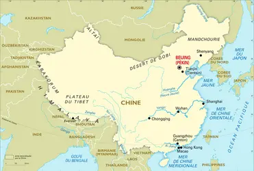 Chine : carte générale - crédits : Encyclopædia Universalis France