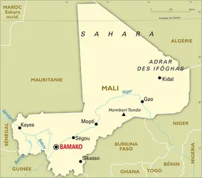 Mali : carte générale - crédits : Encyclopædia Universalis France