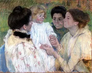 Femmes admirant un enfant, M. Cassatt - crédits : Don de Edward Chandler Walker,  Bridgeman Images 