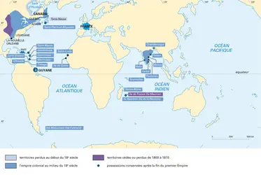 Premier empire colonial français - crédits : © Encyclopædia Universalis France