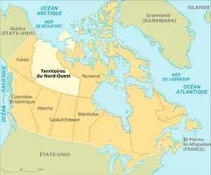 Territoires du Nord-Ouest : carte de situation - crédits : Encyclopædia Universalis France