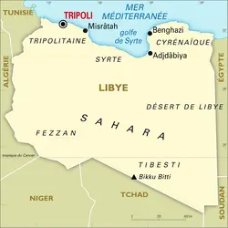 Libye : carte générale - crédits : Encyclopædia Universalis France