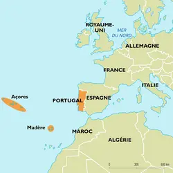 Portugal : carte de situation - crédits : Encyclopædia Universalis France
