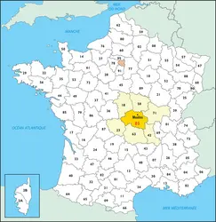 Allier : carte de situation - crédits : © Encyclopædia Universalis France