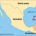 Presqu'île du Yucatán : carte de situation - crédits : © Encyclopædia Universalis France