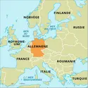 Allemagne : carte de situation - crédits : Encyclopædia Universalis France