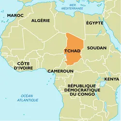 Tchad : carte de situation - crédits : Encyclopædia Universalis France