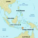Timor oriental : carte de situation - crédits : Encyclopædia Universalis France