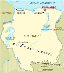 Suriname : carte générale - crédits : Encyclopædia Universalis France