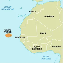 Cap-Vert : carte de situation - crédits : Encyclopædia Universalis France