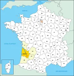 Gironde : carte de situation - crédits : © Encyclopædia Universalis France