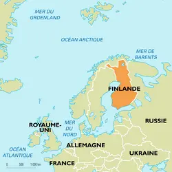 Finlande : carte de situation - crédits : Encyclopædia Universalis France