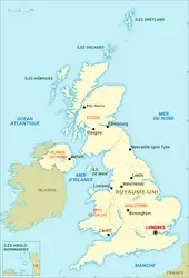 Royaume-Uni : carte générale - crédits : Encyclopædia Universalis France