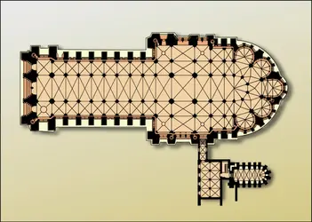 Plan de la cathédrale de Reims, Marne - crédits : Encyclopædia Universalis France