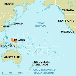 Palaos : carte de situation - crédits : Encyclopædia Universalis France