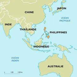 Philippines : carte de situation - crédits : Encyclopædia Universalis France