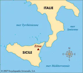 Etna : carte de situation - crédits : © Encyclopædia Universalis France
