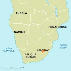 Lesotho : carte de situation - crédits : Encyclopædia Universalis France